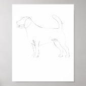 Stehendes Hund 1 Linie Zeichnend 1 Poster (Vorne)