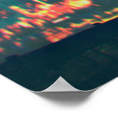 stehendes junges Paar auf dem Dach mit Blick auf c Poster (Ecke)