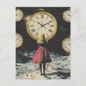 Stehendes Land in Time Surreal Pocket Watch Postkarte (Vorderseite)