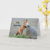Stehendes Red Fox-Beileid Karte (Gelbe Blume)