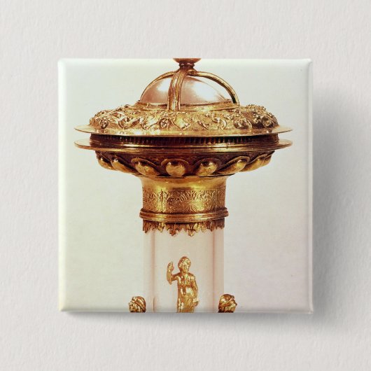 Stehendes Salz, Felsenkristall mit silberner Button (Vorderseite)
