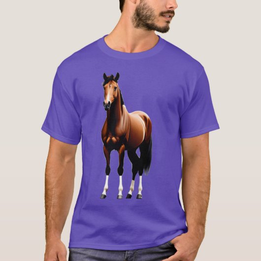 Stehendes Warmblut-Pferd Geschenk T-Shirt (Vorderseite)