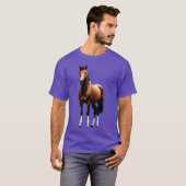 Stehendes Warmblut-Pferd Geschenk T-Shirt (Vorne ganz)