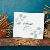 Stehendes Willkommensschild nach Maß Fotoplatte (Seite)