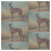 Stehendes Windhund-Hundekunst-Gewebe Stoff (Nahaufnahme)