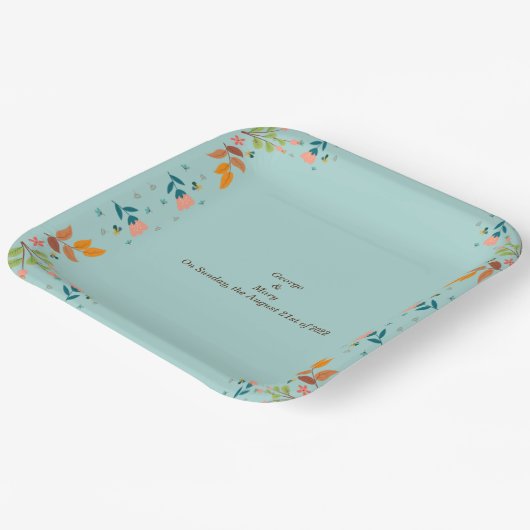 Stehlblau Pappteller (Gewinkelt)