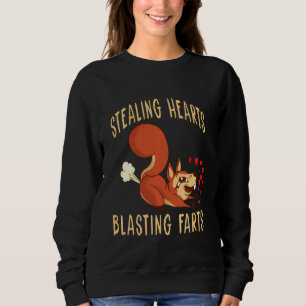Stehlen von Herz und Furz Klatschen Eichhörnchen F Sweatshirt