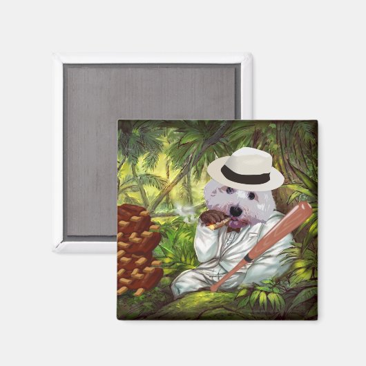 Stehlt mir nicht die Rippen! Funny Maltese Dog Magnet (Vorderseite/Rückseite)