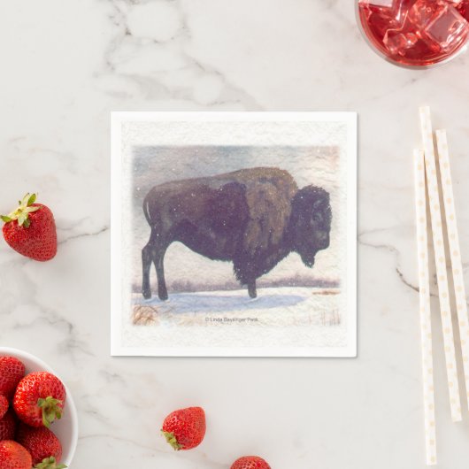 Steht allein für Bison Painting Serviette (Beispiel)