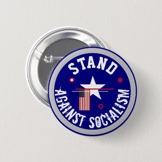 Steht gegen den Sozialismus Button (Vorne & Hinten)