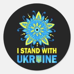 Steht mit der Ukraine-Flagge Anti-Putin Nein zum K Runder Aufkleber