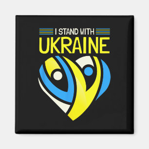 Steht mit der Ukraine-Flagge Anti-Putin Sagt Nein  Magnet