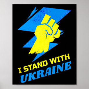 Steht mit der Ukraine-Flagge Anti-Putin Sagt Nein Poster
