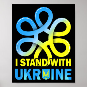 Steht mit der Ukraine-Flagge Anti-Putin Sagt Nein Poster