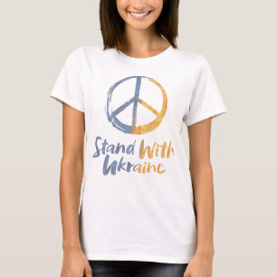 Steht mit der Ukraine - FRIEDEN Symbol Zeichen Fre T-Shirt