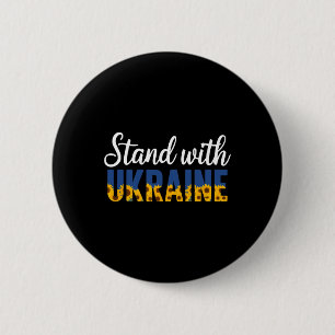 Steht mit der Ukraine Ukrainische Blume Sonnenblum Button