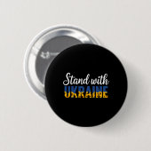 Steht mit der Ukraine Ukrainische Blume Sonnenblum Button (Vorne & Hinten)