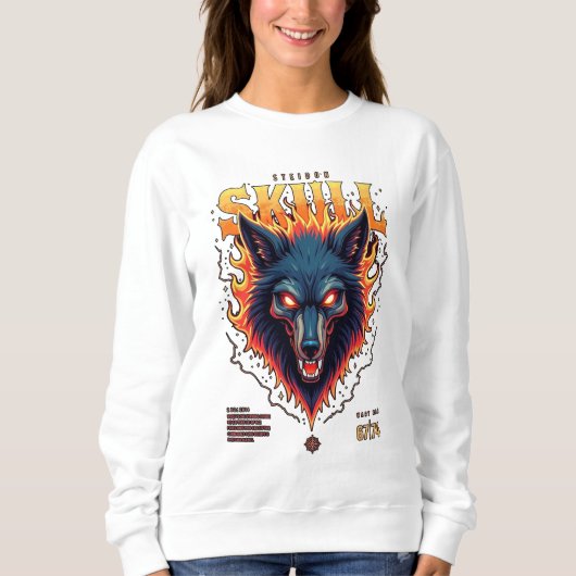 Steidon Skull - T-Shirt "Flaming Wolf" Sweatshirt (Vorderseite)