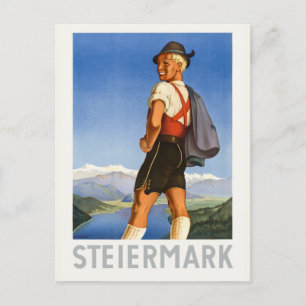 Steiermark Austria Vintage Poster 1948 Postkarte