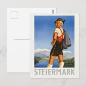 Steiermark Austria Vintage Poster 1948 Postkarte (Vorne/Hinten)