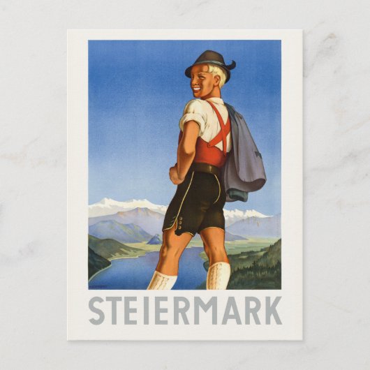 Steiermark Austria Vintage Poster 1948 Postkarte (Vorderseite)