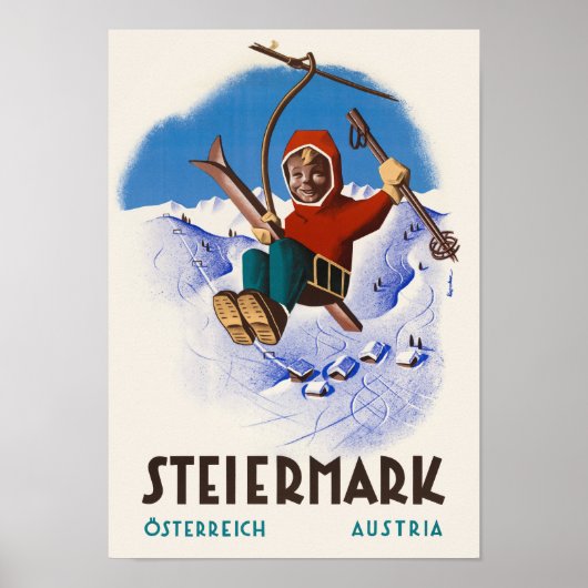 Steiermark Austria Vintage Travel Poster (Vorne)