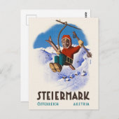 Steiermark Austria Vintage Travel Poster Postkarte (Vorne/Hinten)