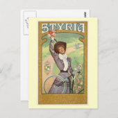 Steiermark, Frau mit Fahrrad, Circa 1895 Vintag Postkarte (Vorne/Hinten)