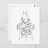 Steiermark Österreich Grazer Uhrturm Illustration Postkarte (Vorne/Hinten)