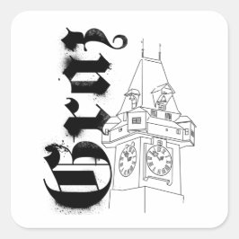 Steiermark Österreich Vintage Graz Quadratischer Aufkleber