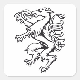 Steiermark Wappen Panther Lineart Österreich  Quadratischer Aufkleber