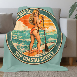 Steig ein SUP Pinup Paddleboard Retro Surf Shop Fleecedecke