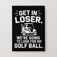 Steig ein Verlierer Golfwagen Such nach meinem Bal