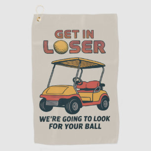 Steig ein Verlierer Vintage Lustiger Golfwagen Gol Golfhandtuch