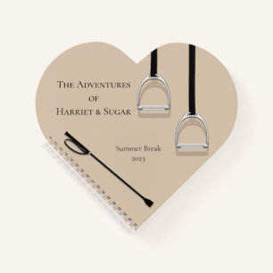 Steigbügel & Reitgerte Latte Reitsport Herz Notizblock