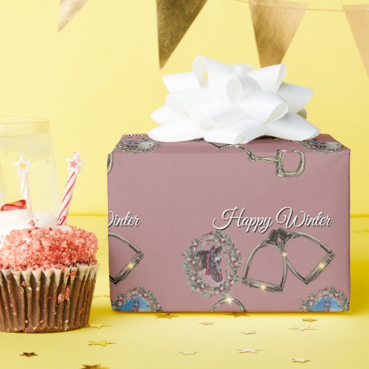Steigbügel und Gebiss Flache Weihnachtskarte Geschenkpapier (Geburtstagsparty)