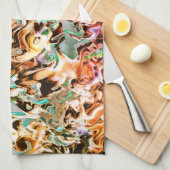 Steige mit Gradienten oder Rauch, orange bis farbi Geschirrtuch (Viertel Falte)