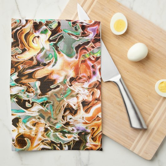 Steige mit Gradienten oder Rauch, orange bis farbi Geschirrtuch (Viertel Falte)