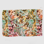 Steige mit Gradienten oder Rauch, orange bis farbi Golfhandtuch (Horizontal)