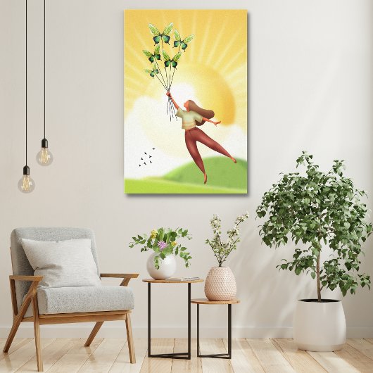 steigen | Mädchen mit Schmetterlingen Leinwand Kun