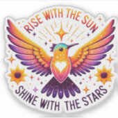 Steigen mit Sonnenaufkleber Aufkleber (Vorderseite)