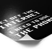 Steigen Sie aus dem Internet, das ich zum Telefoni Fotodruck (Ecke)