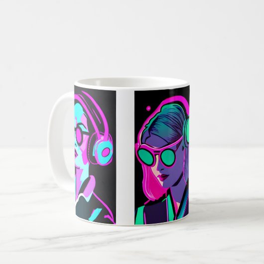 Steigen Sie ein in Ihren Groove | Psychedelische K Kaffeetasse (Vorderseite Links)
