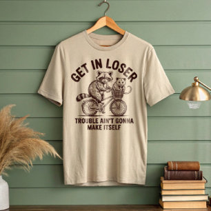 Steigen Sie in das Loser Raccoon Opossum Fahrrad e T-Shirt