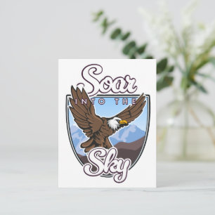 Steigen Sie in das Sky-Logo ein Feiertagspostkarte