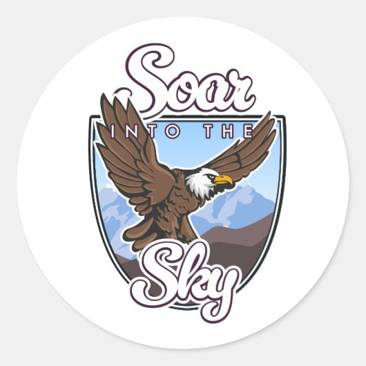 Steigen Sie in das Sky-Logo ein Runder Aufkleber (Vorderseite)