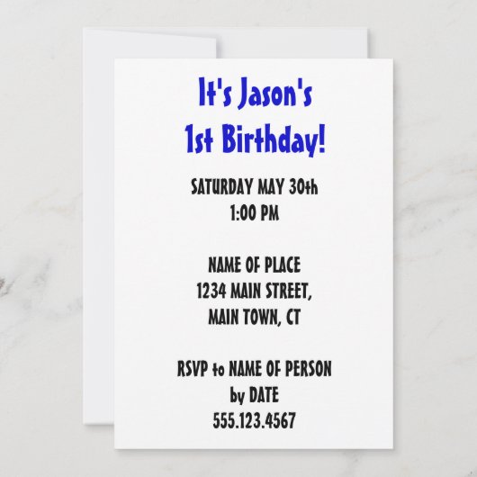 Steigen Sie in den 1-jährigen Party-Zug ein Einladung (Rückseite)