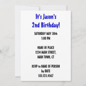 Steigen Sie in den 2 Jahre alten Party ein Einladung (Rückseite)