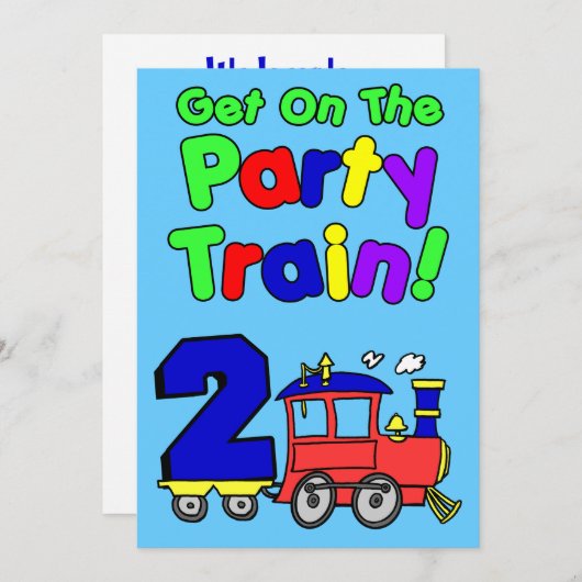 Steigen Sie in den 2 Jahre alten Party ein Einladung (Vorne/Hinten)