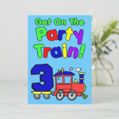 Steigen Sie in den 3-jährigen Party ein Einladung (Stehend Vorderseite)